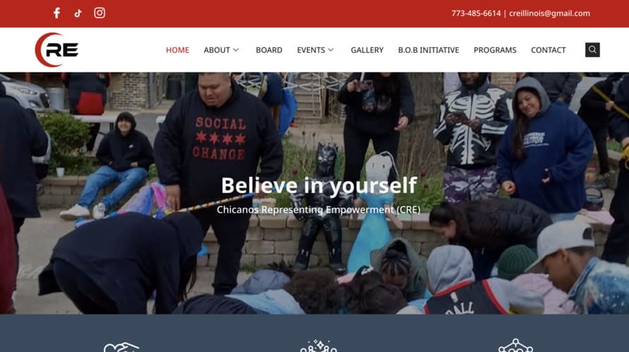 Screenshot of the Chicanos Representing Empowerment website