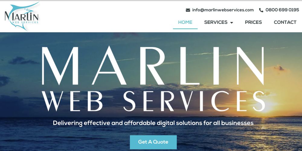 Screenshot of the Marlin Web Services website